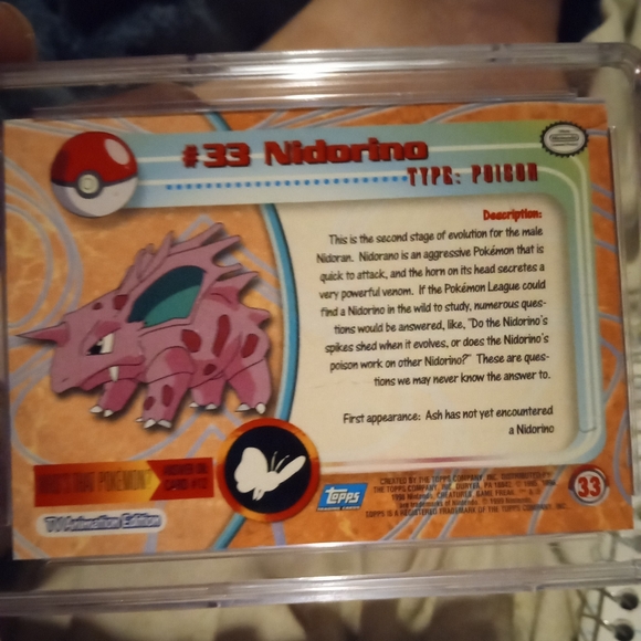 Vintage 1999 TOPPS POKEMON NIDORINO CGC SLAB - Picture 5 of 8